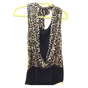 Cheetah and sequined Halter Top